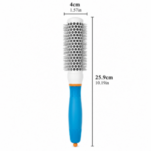 4cm medium round hair styling brush with blue handle