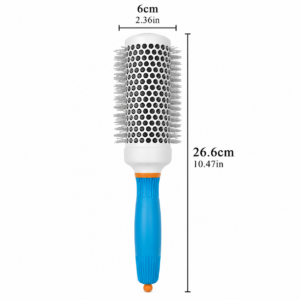 6cm large round hair styling and blow dry brush with blue handle